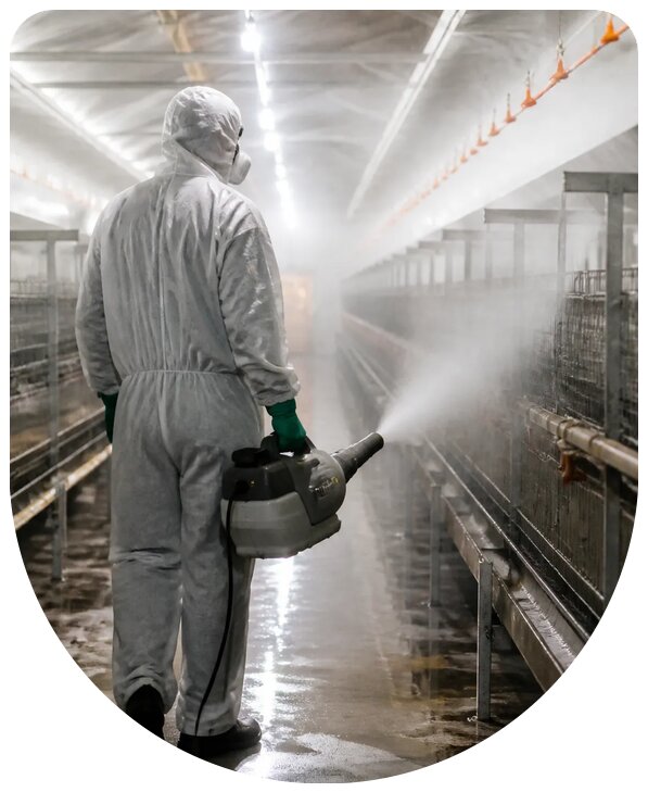 Профессиональная санитарная дезинфекция птицефабрики в Сосновоборске